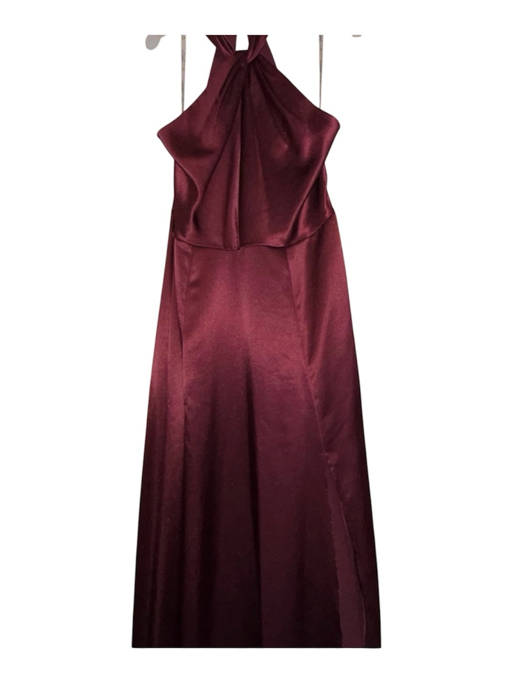 Elegant Burgundy Halter Evening Dress